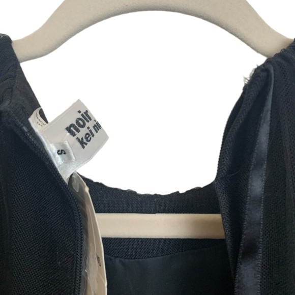 NWT Noir Kei Ninomiya Women's Black Tulle Overlay Wool Shift Dress Size Small - Picture 11 of 16